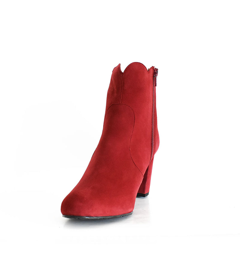 Gorgeous Red Suede Love Heart Ankle Boots