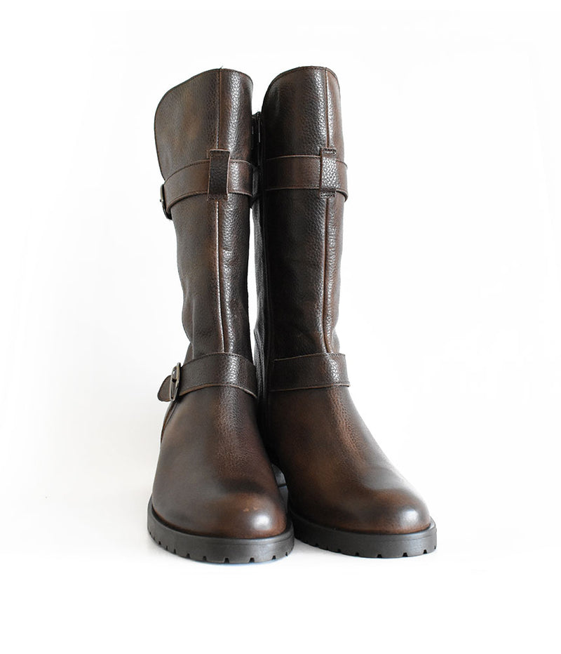 Deluxe Cognac Brown Leather Mid-Calf Boots