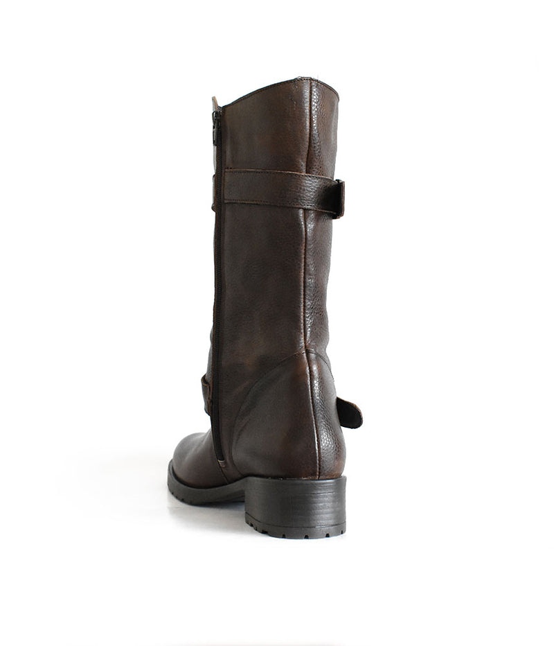 Deluxe Cognac Brown Leather Mid-Calf Boots