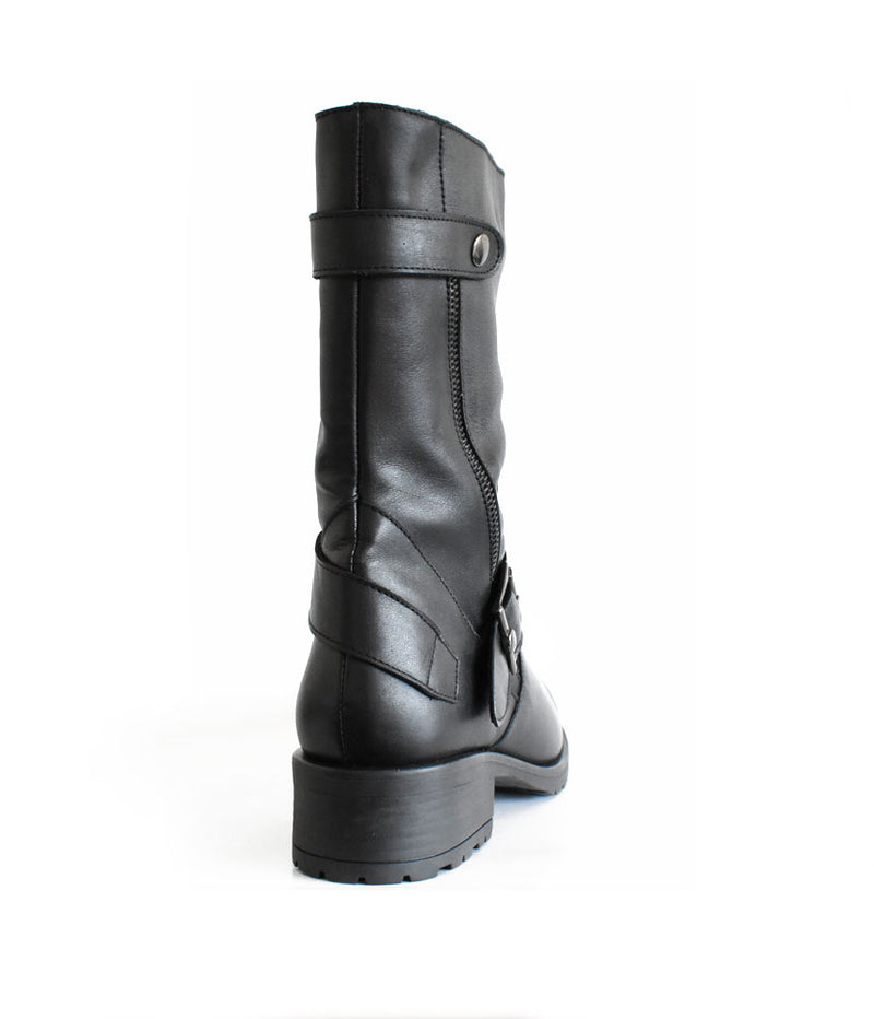 Deluxe Soft Leather Biker Style Boots