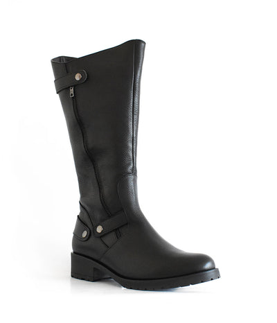 Classic Long Black Nubuck Leather Boots