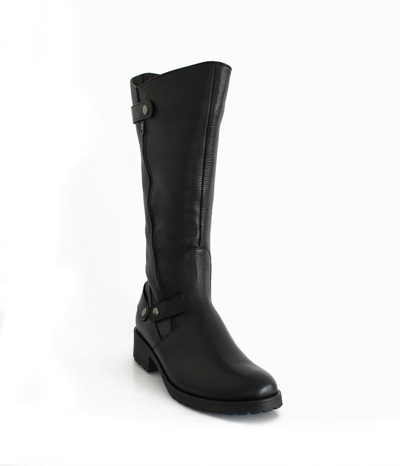 Classic Long Black Nubuck Leather Boots