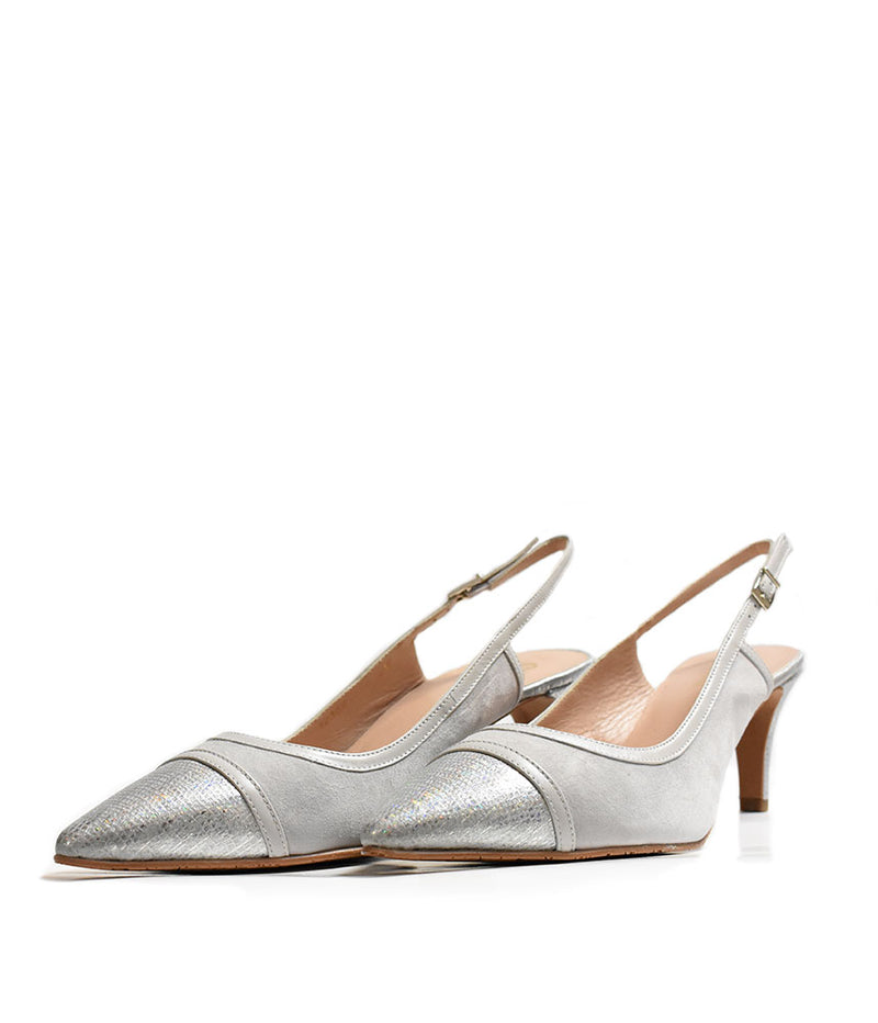 Super Stylish Silver Slingback Heels