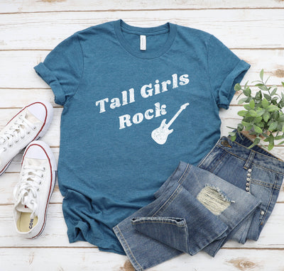 TALL GIRLS ROCK T-SHIRT (DISTRESSED) (FINAL SALE)