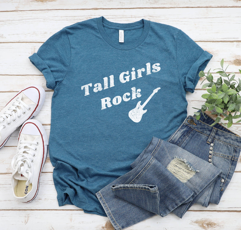 TALL GIRLS ROCK T-SHIRT (DISTRESSED) (FINAL SALE)