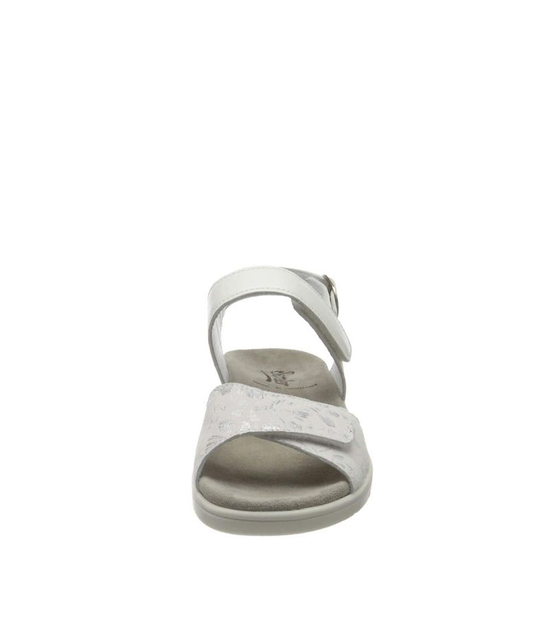 Semler Stylish White/Silver Flower Print Sandals